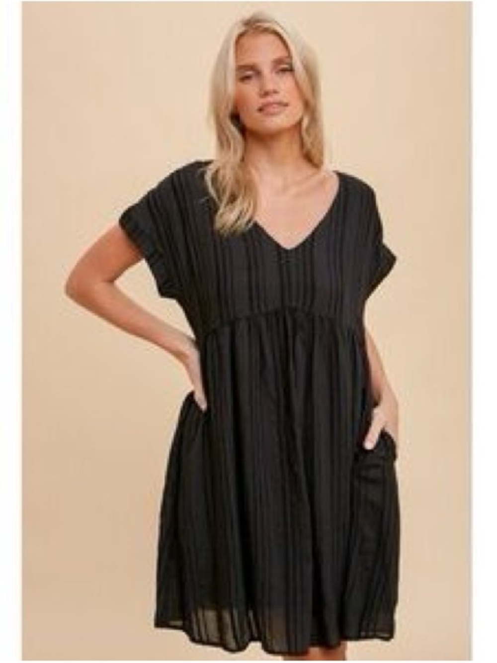 Hem & Thread Black Textured Blouse | Size S‎ | Flowy Boho Top